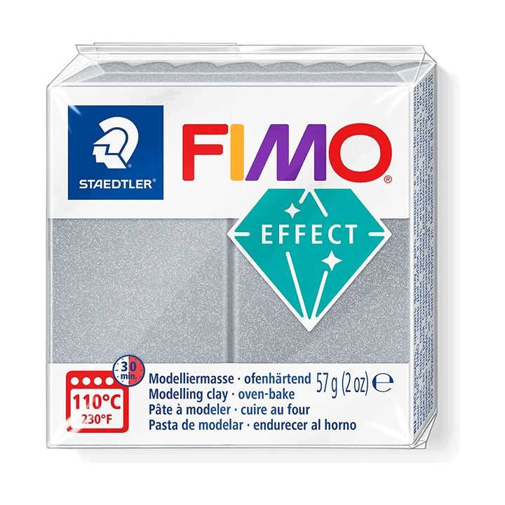 FIMO Effect Полимерна глина 57g – Сребърен металик