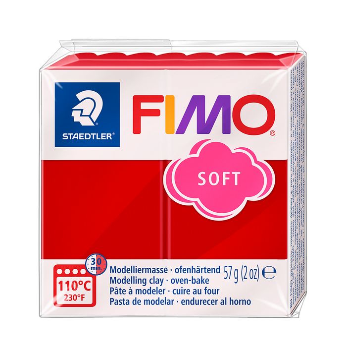 FIMO Мека полимерна глина 57g – Коледночервен