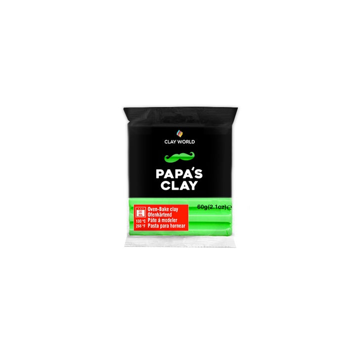 Полимерна глина на Papa's Clay 60 г – Неоново Зелено