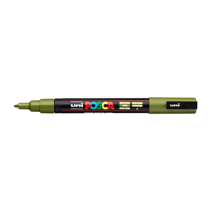 Маркер UNI POSCA PC-3M 0.9 - 1.3 MM – зелено каки (7)