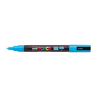 Маркер UNI POSCA PC-3M 0.9 - 1.3 MM – светлосиньо (8)