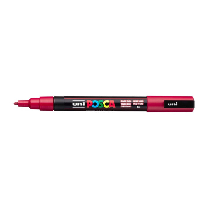 Маркер UNI POSCA PC-3M 0.9 - 1.3 MM – тъмночервено (14)