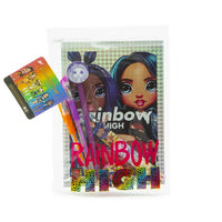 RAINBOW HIGH холографска тетрадка с канцеларски материали — изображение 1
