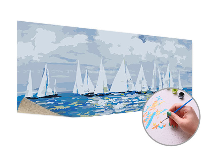 Рисуване по номера PLATES ON THE HORIZON