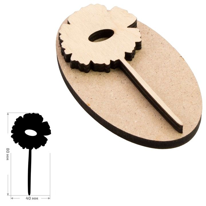 ROSA TALENT Дървен печат № 15 Ботанически 4x8 cm — изображение 1