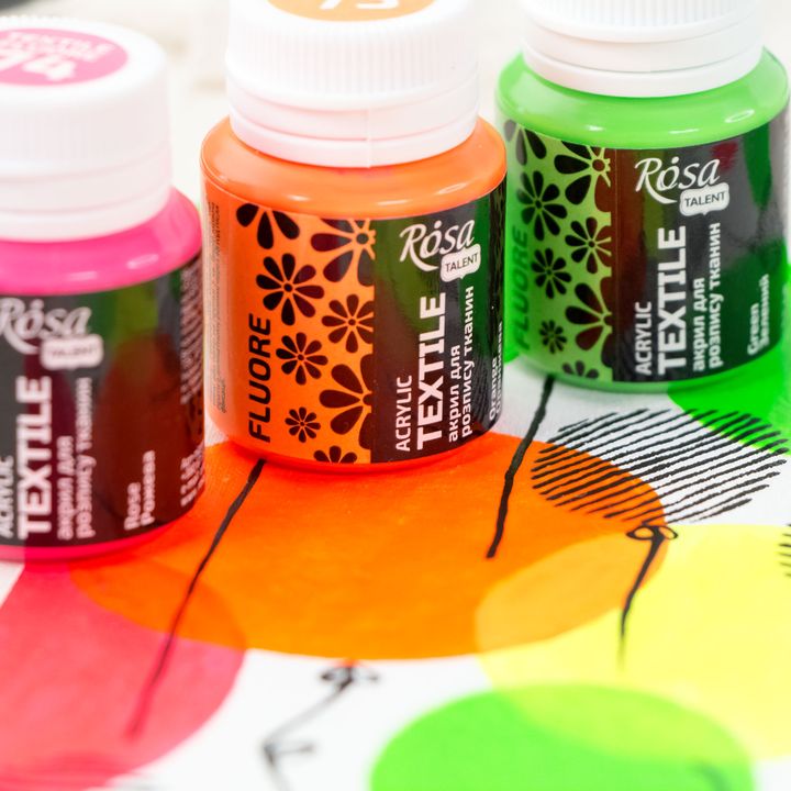 ROSA TALENT Флуоресцентна акрилна боя за текстил 20 ml