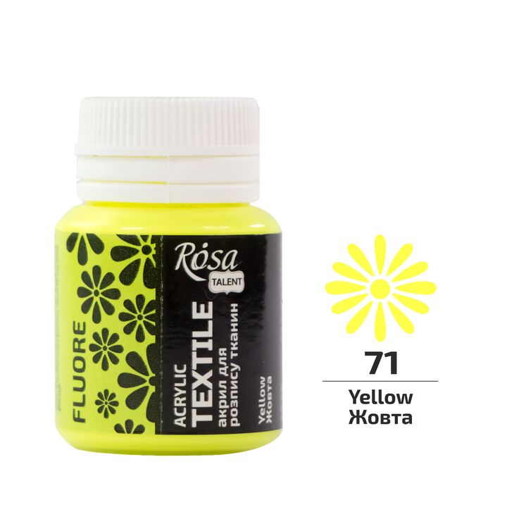 ROSA TALENT Флуоресцентна акрилна боя за текстил 20 ml — изображение 3