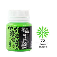 ROSA TALENT Флуоресцентна акрилна боя за текстил 20 ml