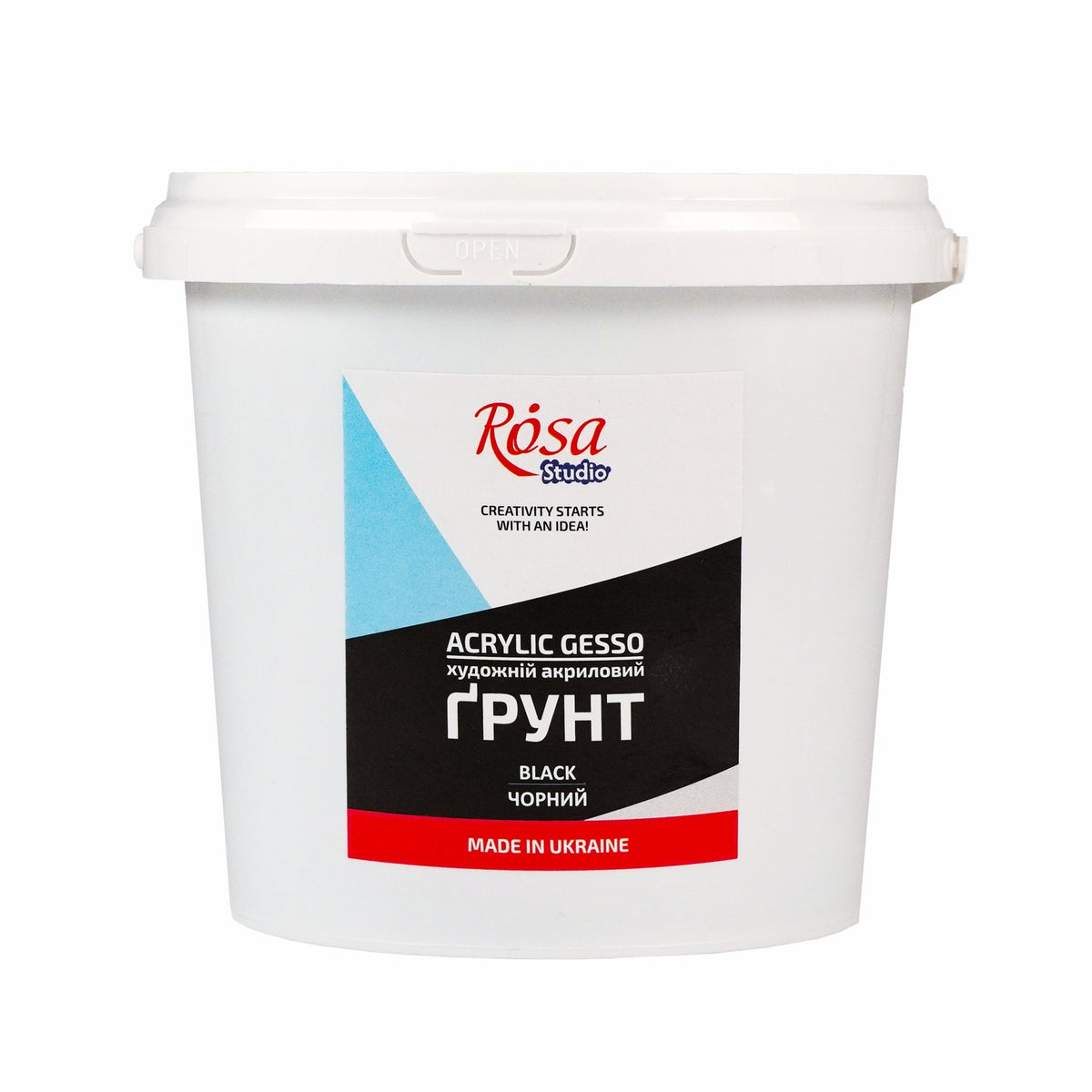 Акрилен грунд (Gesso) черен ROSA Studio – 1000 ml