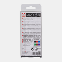 Sakura Pigma Micron 01 тънкописци 0,25 mm комплект 6 цвята