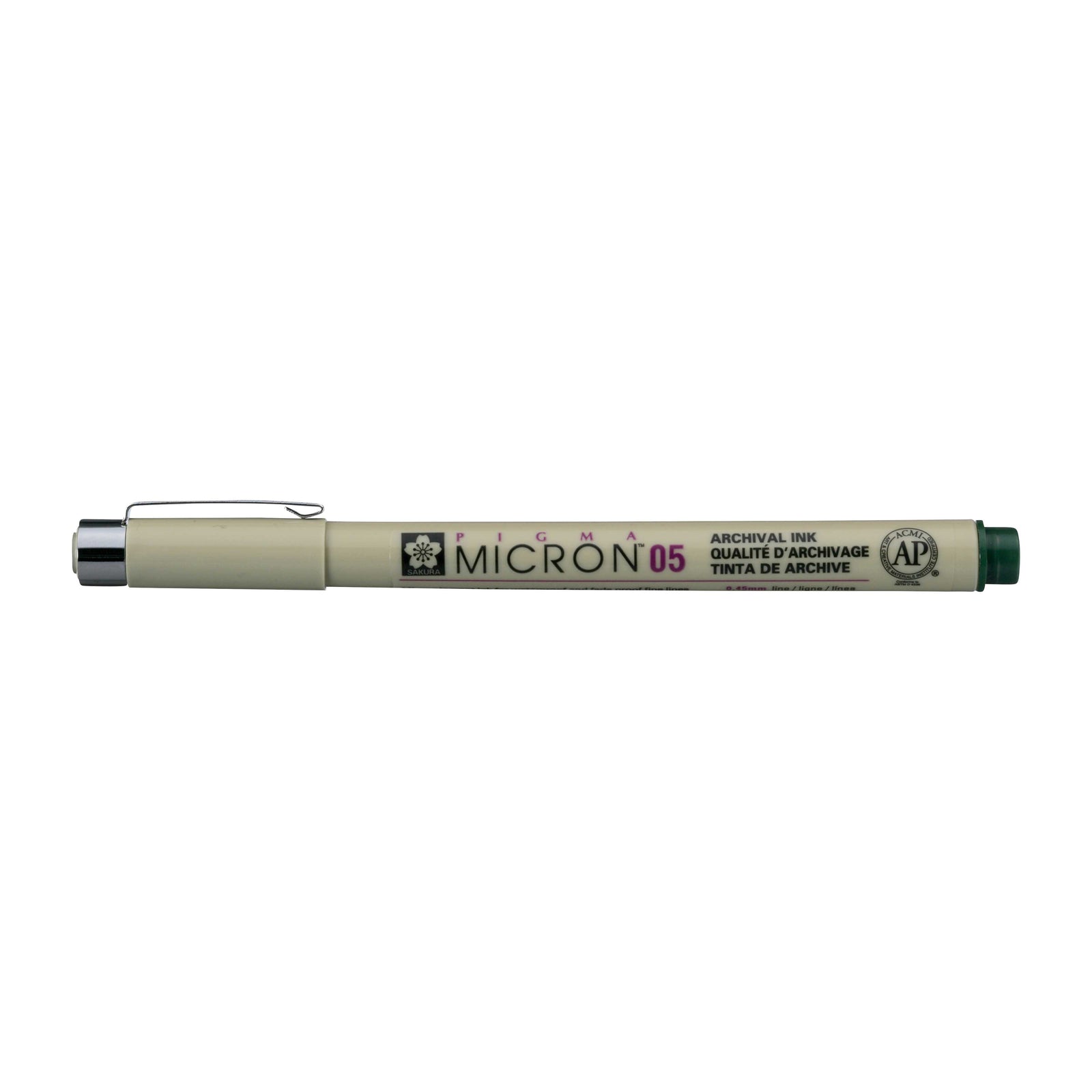 Тънкописец Sakura Pigma Micron 05 0,45 mm – комплект от 6 цвята – Ловно зелено