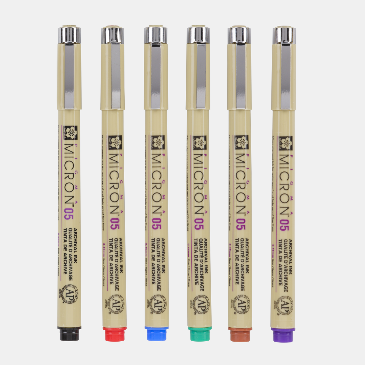 Тънкописец Sakura Pigma Micron 05 0,45 mm – комплект от 6 цвята