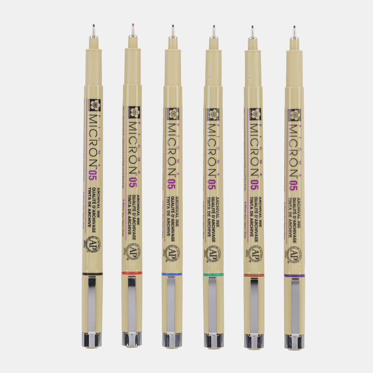 Тънкописец Sakura Pigma Micron 05 0,45 mm – комплект от 6 цвята