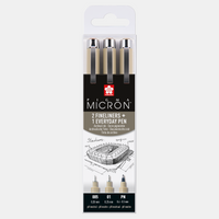 Комплект технически тънкописци SAKURA Pigma Micron Архитектура 3 бр. - 005, 01, PN Black