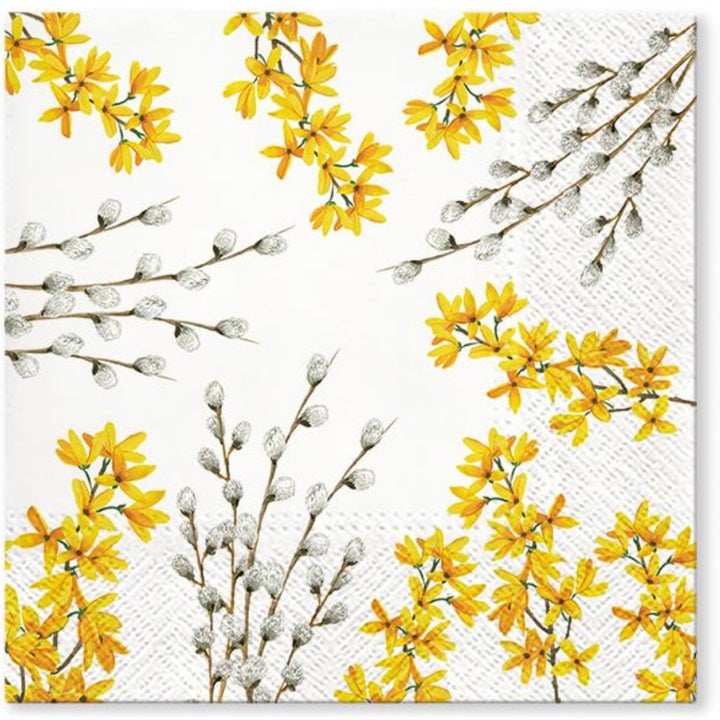 Салфетка за декупаж Catkins and Forsythia - 1 брой — изображение 1