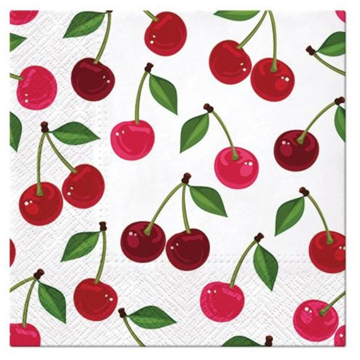 Салфетка за декупаж Cherries Pattern - 1 брой — изображение 1