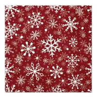 Салфетка за декупаж Christmas Snowflakes - червена - 1 брой — изображение 1