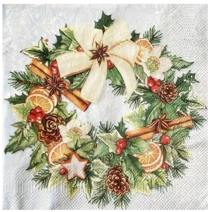Салфетка за декупаж Christmas Wreath - 1 брой — изображение 1