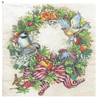 Салфетка за декупаж Christmas Wreath with Birds - 1 брой — изображение 1