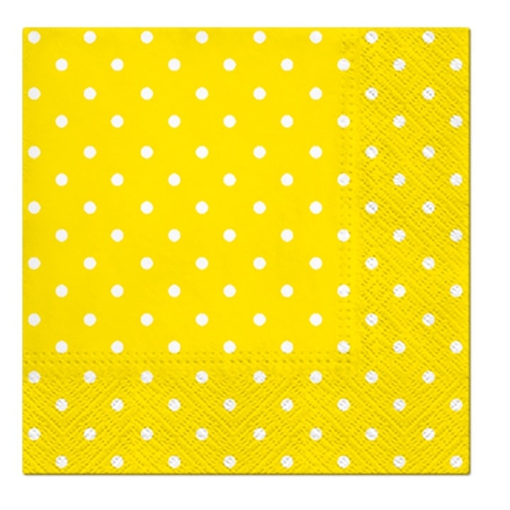 Салфетка за декупаж Cocktail Yellow Dots - 1 брой — изображение 1