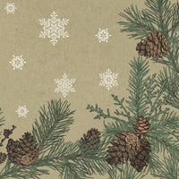 Салфетка за декупаж Graphic Pines and Twigs Frame on Kraft - 1 брой — изображение 1