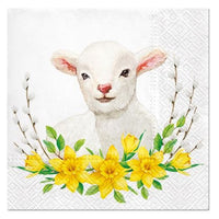 Салфетка за декупаж Lamb with Wreath - 1 брой — изображение 1