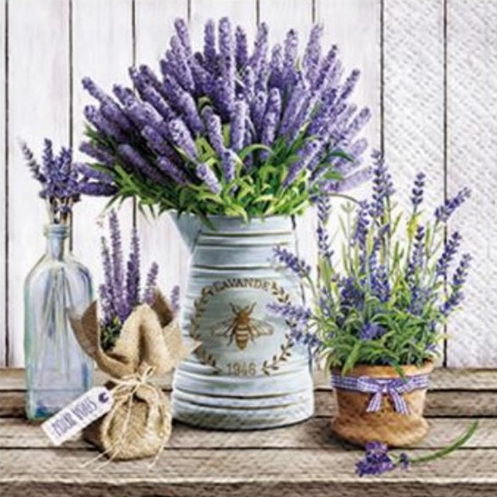 Салфетка за декупаж Lavender in the Bucket - 1 брой — изображение 1