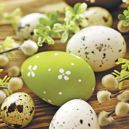 Салфетка за ДЕКУПАЖ - Яйца и клонки от върба - 1бр — изображение 1