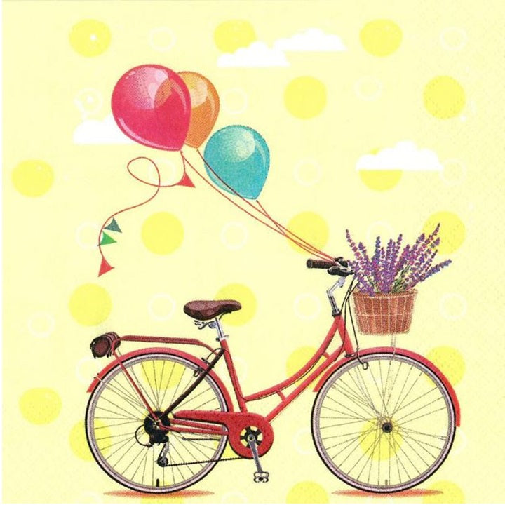 Салфетки за декупаж Bicycle with Balloons - 1 брой — изображение 1