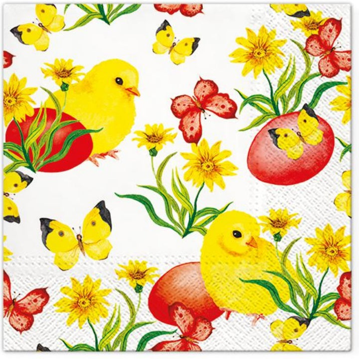 Салфетки за декупаж Chicks and Butterflies - 1 брой — изображение 1