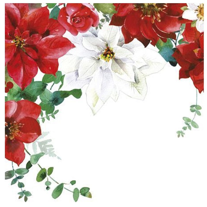 Салфетки за декупаж Christmas Flowers - 1 брой — изображение 1