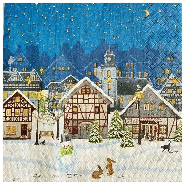 Салфетки за декупаж Christmas Village - 1 брой — изображение 1