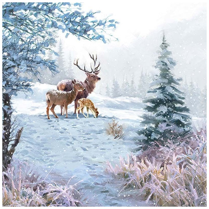Салфетки за ДЕКУПАЖ - Deer Family - 1 брой — изображение 1