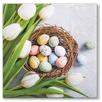 Салфетки за декупаж Eggs and Tulips - 1 брой — изображение 1