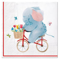 Салфетки за декупаж Elephant on Bike - 1 брой — изображение 1