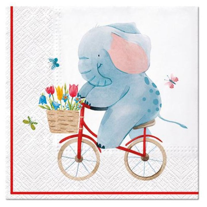 Салфетки за декупаж Elephant on Bike - 1 брой — изображение 1