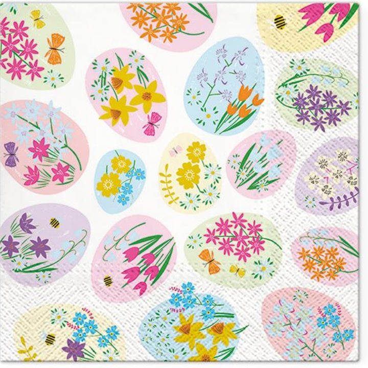 Салфетки за декупаж Flowered Eggs - 1 брой — изображение 1