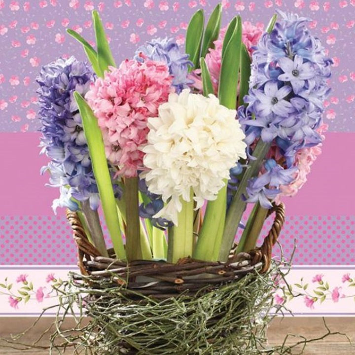 Салфетки за декупаж Hyacinths in the Basket  - 1 брой — изображение 1
