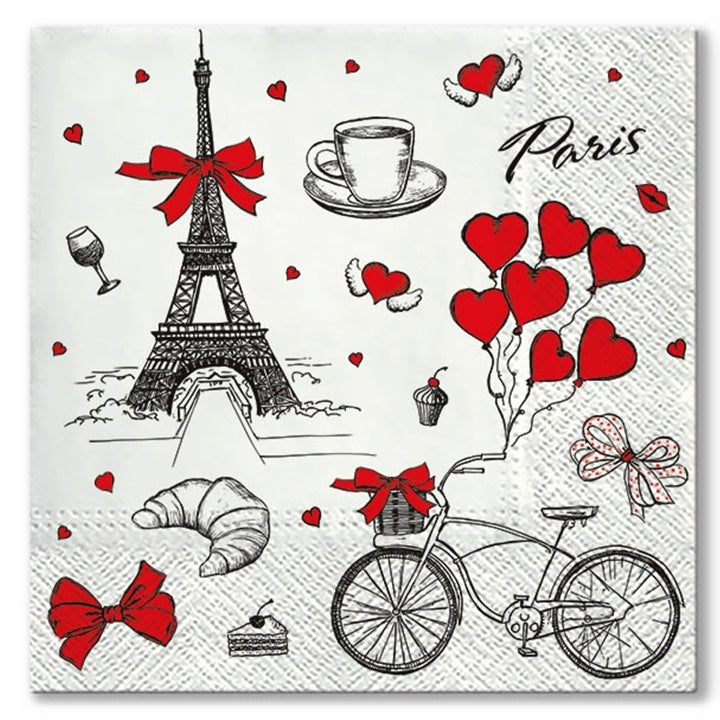 Салфетки за декупаж I Love France - 1 брой — изображение 1