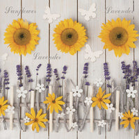 Салфетки за декупаж  Lavender and Sunflower Composition - 1 бр. — изображение 1