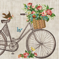 Салфетки за декупаж Robin on Bike - 1 бр. — изображение 1