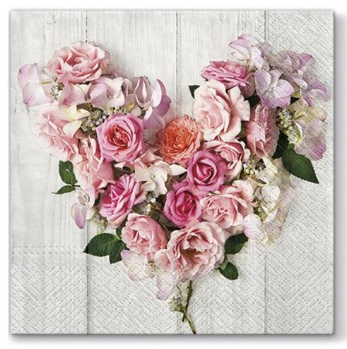 Салфетки за ДЕКУПАЖ - Rose Heart - 1 бр. — изображение 1