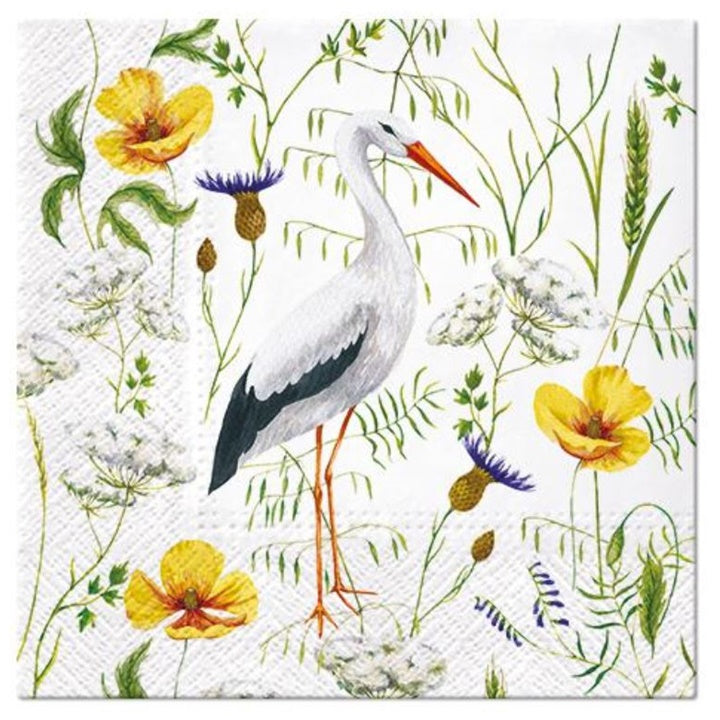 Салфетки за декупаж Stork in Grassland - 1 брой — изображение 1
