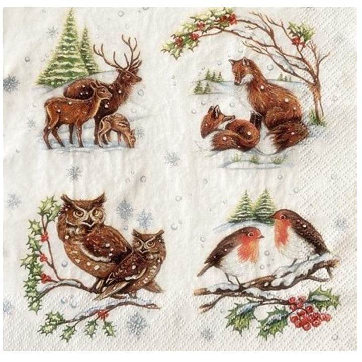 Салфетки за ДЕКУПАЖ - Winter Animals - 1 брой — изображение 1