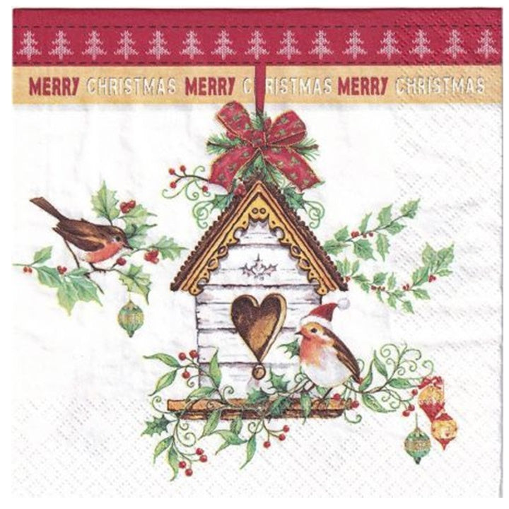 Салфетки за ДЕКУПАЖ Xmas Bird House - 1 брой — изображение 1
