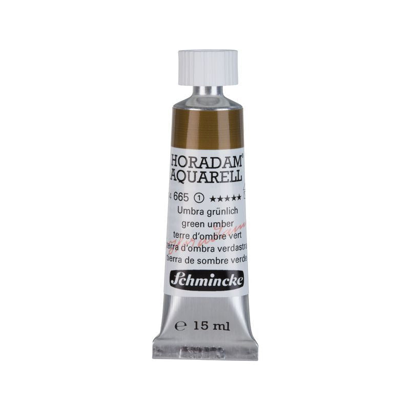 Schmincke Horadam акварелна боя в тубичка 15 ml - Onetz – 665 Зелена умбра