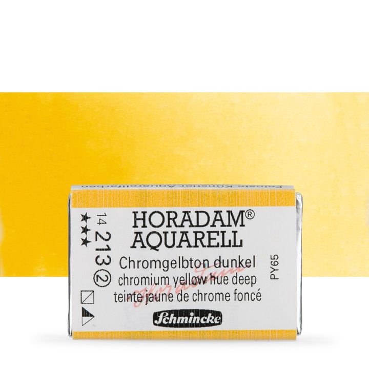 Schmincke Horadam акварелни бои в цяло контейнерче – 213 Chromium Yellow Hue Deep