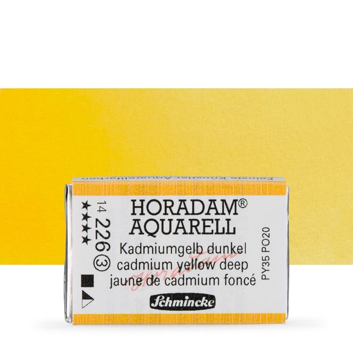 Schmincke Horadam акварелни бои в цяло контейнерче – 226 Cadmium Yellow Deep