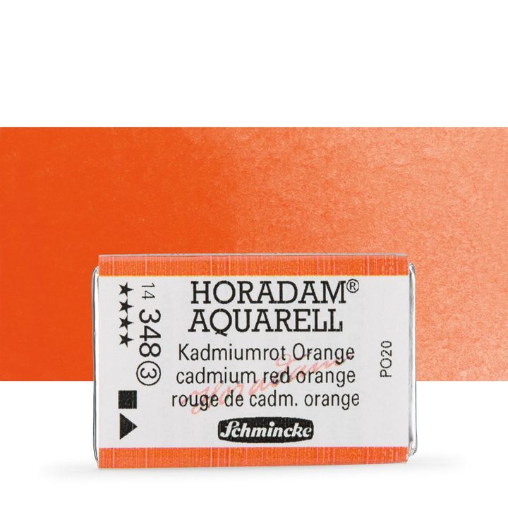 Schmincke Horadam акварелни бои в цяло контейнерче – 348 Cadmium Red Orange