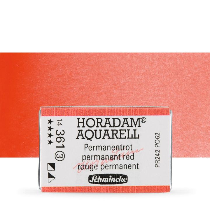 Schmincke Horadam акварелни бои в цяло контейнерче – 361 Permanent Red